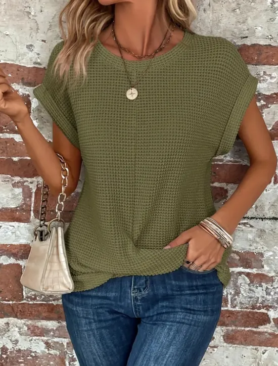 New Women's T Shirt Plain Fashion Stylish Classic Short Sleeve Crew Neck Regular Tops Daily Weekend Black White Wine Purple Green Summer Women T-Shirts