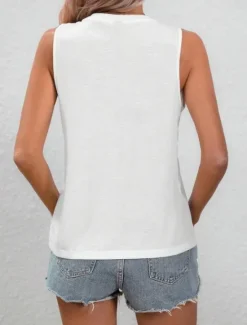 Women's Tank Top Graphic Dragonfly Stylish Casual Sleeveless Crew Neck Regular Tops Daily Print Black White Pink Navy Blue Blue Summer Spring Women Tank Tops & Camis