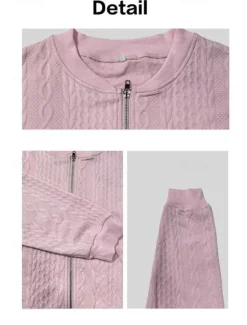 Online Women's Texture Sweatshirt Sweatshirts Zip Up Sweatshirts Plain Streetwear Casual Long Sleeve Crew Neck Regular Tops Street Holiday Pocket Black White Pink Red Purple Fall Winter Women Hoodies & Sweatshirts
