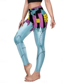 Discount Women's Tights Leggings Anti Chafing Shorts Punk Casual Full Length High WaistPantsHalloween Graphic Printing High Cut Comfort Breathable High Elasticity Daily Holiday Festival Black Royal Blue Blue Women Leggings