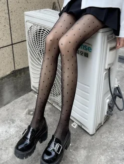 Discount Women's Tights Pantyhose Stockings Summer Tights Sunscreen Leg Shaping High Elasticity Sexy Casual Daily H82 love black H83 polka dot white H83 polka dot black One-Size Women Tights