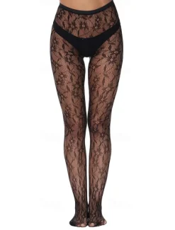 Outlet Women's Tights Pantyhose Stockings Tights Butt Lift Leg Shaping High Elasticity Mesh Jacquard Hole Sexy One-Size Women Tights