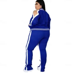 Women's Tracksuit Sweatsuit 2 Piece Athletic Winter Long Sleeve Thermal Warm Breathable Soft Fitness Running Jogging Sportswear Activewear Striped Black Yellow Light Green Women Two Piece Sets