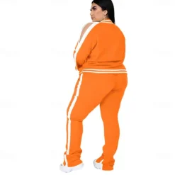 Women's Tracksuit Sweatsuit 2 Piece Athletic Winter Long Sleeve Thermal Warm Breathable Soft Fitness Running Jogging Sportswear Activewear Striped Black Yellow Light Green Women Two Piece Sets