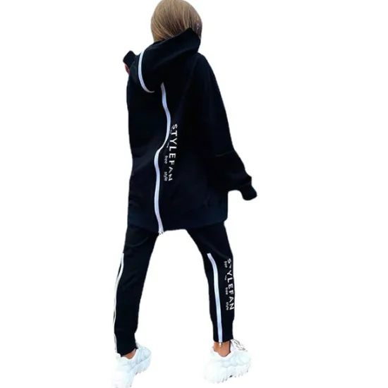 New Women's Tracksuit Sweatsuit Patchwork 2 Piece Casual Winter Long Sleeve Thermal Warm Windproof Breathable Fitness Running Walking Sportswear Activewear White / Black White Black / Hoodie / Athleisure Women Two Piece Sets