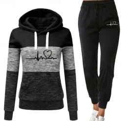 Best Women's Tracksuit Sweatsuit 2 Piece Casual Winter Long Sleeve Breathable Quick Dry Moisture Wicking Gym Workout Running Jogging Sportswear Activewear Color Block Violet Black White Women Two Piece Sets