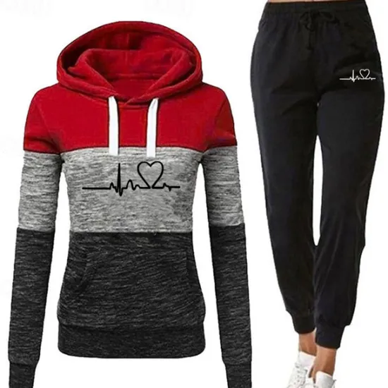 Best Women's Tracksuit Sweatsuit 2 Piece Casual Winter Long Sleeve Breathable Quick Dry Moisture Wicking Gym Workout Running Jogging Sportswear Activewear Color Block Violet Black White Women Two Piece Sets