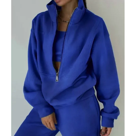 Best Women's Tracksuit Sweatsuit 2 Pieces Half Zip Fleece Pullover Warm Breathable Soft Sportswear Activewear Rosy Pink Light Green Blue Long Sleeve Athleisure Casual Women Two Piece Sets
