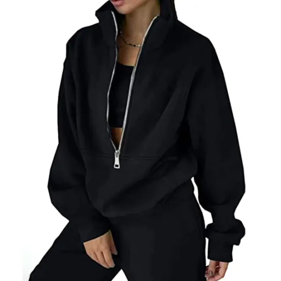 Best Women's Tracksuit Sweatsuit 2 Pieces Half Zip Fleece Pullover Warm Breathable Soft Sportswear Activewear Rosy Pink Light Green Blue Long Sleeve Athleisure Casual Women Two Piece Sets