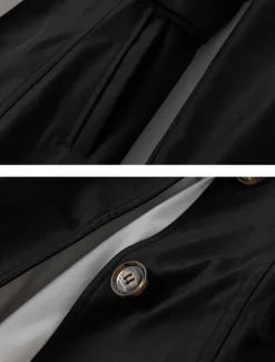 Best Women's Trench Coat Comfortable Breathable Zipper Pocket Casual Plain Vacation Street Casual Daily Wear Single Breasted Long Notch Lapel Regular Fit Long Sleeve Outerwear Black Pink Khaki Spring Fall Women Coats & Trench Coats
