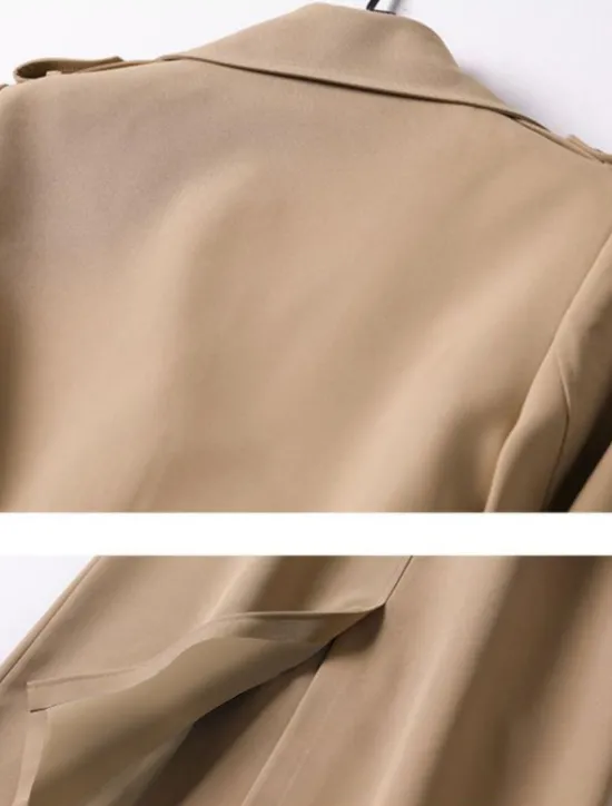 Discount Women's Trench Coat Fall Double Breasted Lapel Long Coat with Belt Winter Warm Windproof Jacket with Pockets Maillard Black Blue Camel Beige Daily S M L XL XXL 3XL Women Coats & Trench Coats