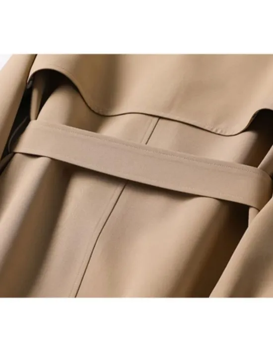 Discount Women's Trench Coat Fall Double Breasted Lapel Long Coat with Belt Winter Warm Windproof Jacket with Pockets Maillard Black Blue Camel Beige Daily S M L XL XXL 3XL Women Coats & Trench Coats