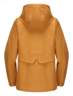 Hot Women's Trench Coat Hoodie Jacket Comfortable Breathable Zipper Pocket Casual Plain Vacation Street Daily Wear Going out Zipper Regular Hoodie Regular Fit Long Sleeve Outerwear Black Yellow Wine Women Jackets|Coats & Trench Coats