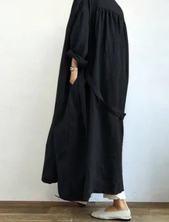 Hot Women's Trench Coat Long Coat Fall Open Front Jacket with Belt Winter Windproof Outerwear with Pocket Comfortable Fashion Outerwear Long Sleeve Spring Black S Women Coats & Trench Coats