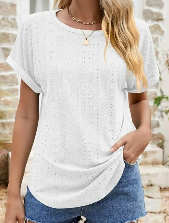 Sale Women's Tunic Dressy Tops Bohemia Tropical Fashion Short Sleeve Square Neck Regular Tops Vacation Daily Weekend Black White Pink Blue Summer Women Lace Tops