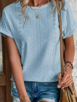 Sale Women's Tunic Dressy Tops Bohemia Tropical Fashion Short Sleeve Square Neck Regular Tops Vacation Daily Weekend Black White Pink Blue Summer Women Lace Tops