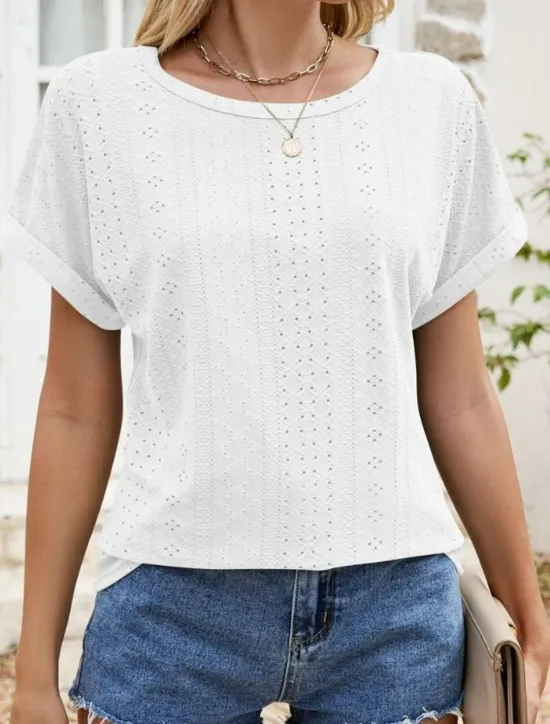 Sale Women's Tunic Dressy Tops Bohemia Tropical Fashion Short Sleeve Square Neck Regular Tops Vacation Daily Weekend Black White Pink Blue Summer Women Lace Tops