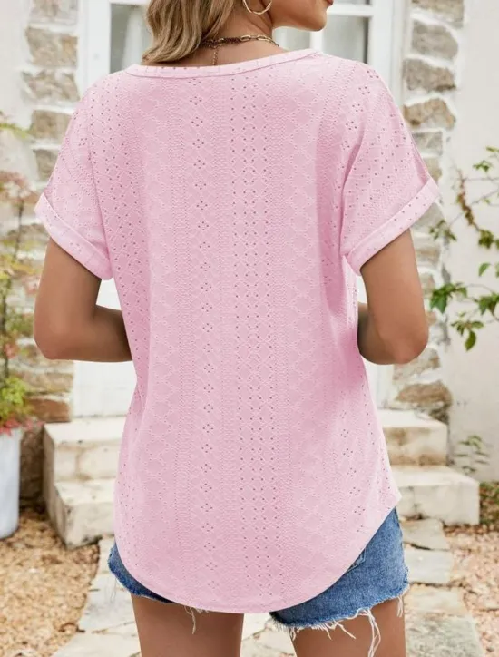 Sale Women's Tunic Dressy Tops Bohemia Tropical Fashion Short Sleeve Square Neck Regular Tops Vacation Daily Weekend Black White Pink Blue Summer Women Lace Tops