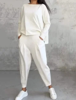 Online Women's Two-Piece Casual Sweatshirt and Joggers Set Spring Autumn Relaxed Fit Lounge Wear Fall Winter Women Two Piece Sets