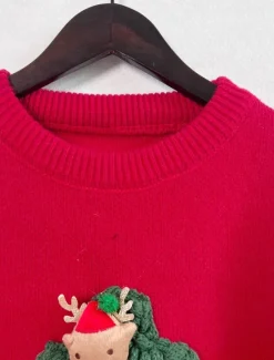 Discount Women's Ugly Sweater Sweaters Crew Neck Ribbed Knit Knitted Fall Winter Outdoor Casual Soft Long Sleeve Tree Black Red Women Pullovers & Tops|Ugly Sweater