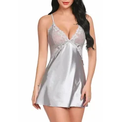 Outlet Women's Valentine Night Dress Sexy Lingerie Nightgown Lace Vacation Backless Green White Home Outfits Date Night Outfit Women Lingerie