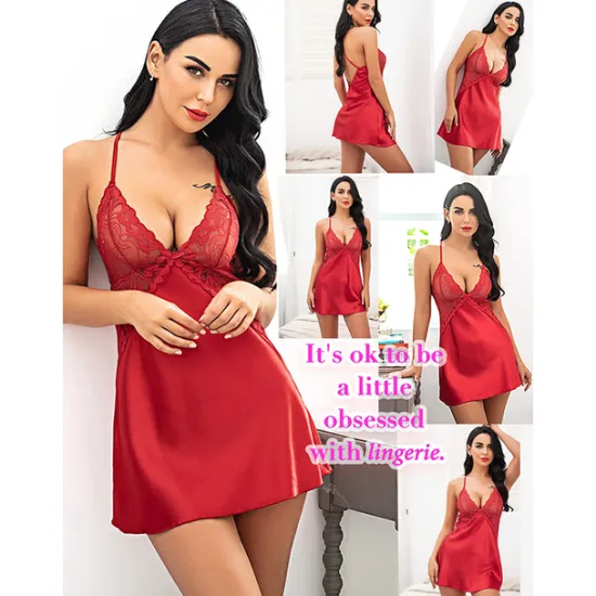 Outlet Women's Valentine Night Dress Sexy Lingerie Nightgown Lace Vacation Backless Green White Home Outfits Date Night Outfit Women Lingerie