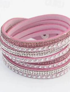 Online Women's Vintage Bracelet Loom Bracelet Retro Fashion Weave Fashion Simple Elegant Holiday Leather Bracelet Jewelry Black / White / Pink For Party Evening Gift Holiday Birthday Festival Women Trendy Jewelry