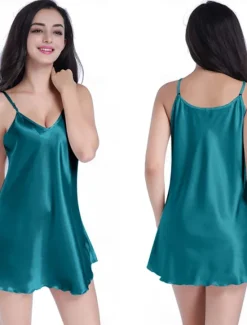 Online Women's Waist Cincher BacklessNightwearPolyester Fashion Gray Green Dark Purple Summer Spring Women Sleepwear