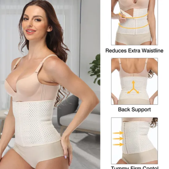 New Women's Waist Trainer Shapewears Tummy Control Push Up Front Close Office Yoga Running Gym Plus Size Sport Breathable Solid Color Hook & Eye Home Outfits Women Shapewear