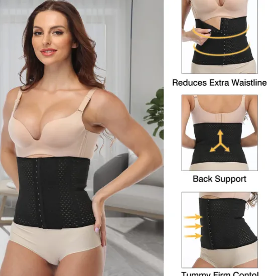 New Women's Waist Trainer Shapewears Tummy Control Push Up Front Close Office Yoga Running Gym Plus Size Sport Breathable Solid Color Hook & Eye Home Outfits Women Shapewear