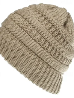 Sale Women's Warm and Stylish with this Brimless Thermal High Bun Ponytail Winter Beanie Hat Women Hats