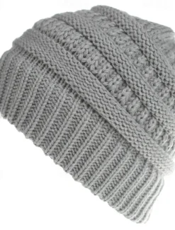 Sale Women's Warm and Stylish with this Brimless Thermal High Bun Ponytail Winter Beanie Hat Women Hats