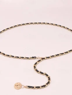 Sale Women's Web Belt Metal Chain Metal Bucke Cord Wowen Casual Formal Party Work Women Belt