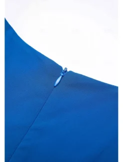 New Women's Wedding Guest Cocktail Dress Chiffon Ruched Ruffle Elegant Formal Wrap Midi Dress V Neck Ruffle Sleeve Blue Green Color Women Chiffon Dresses|Cocktail Dress