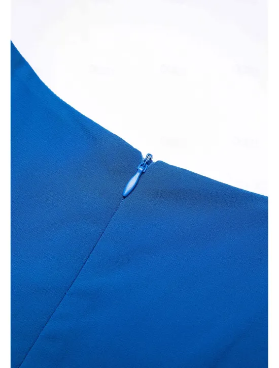 New Women's Wedding Guest Cocktail Dress Chiffon Ruched Ruffle Elegant Formal Wrap Midi Dress V Neck Ruffle Sleeve Blue Green Color Women Chiffon Dresses|Cocktail Dress