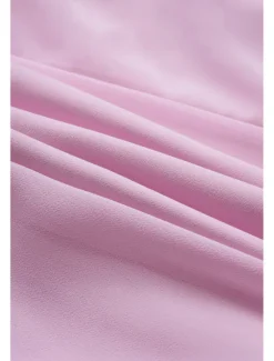 Clearance Women's Wedding Guest Cocktail Dress Chiffon Tiered Elegant Formal Layered Midi Dress Crew Neck Long Sleeve Pink Green Color Women Chiffon Dresses