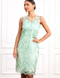 New Women's Wedding Guest Cocktail Dress Set Chiffon Lace V Neck 3/4 Length Sleeve Mini Dress Party Elegant Formal Summer Spring Women Chiffon Dresses|Cocktail Dress