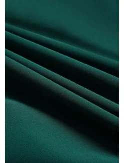 Online Women's Wedding Guest Cocktail Dress Chiffon Plain Ruffle Twisted Elegant Summer Maxi Dress V Neck Flared 3/4 Length Sleeve Women Cocktail Dress|Chiffon Dresses