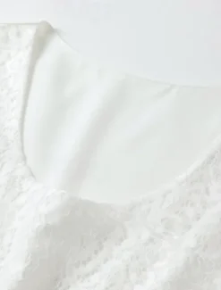 Women's Bohemian Dress Lace Dress Detailed Layered Dress Sleeveless Scoop Neck Tan Casual Summer Beach Party Relaxed Fit Clothing Apparel Women White Dresses