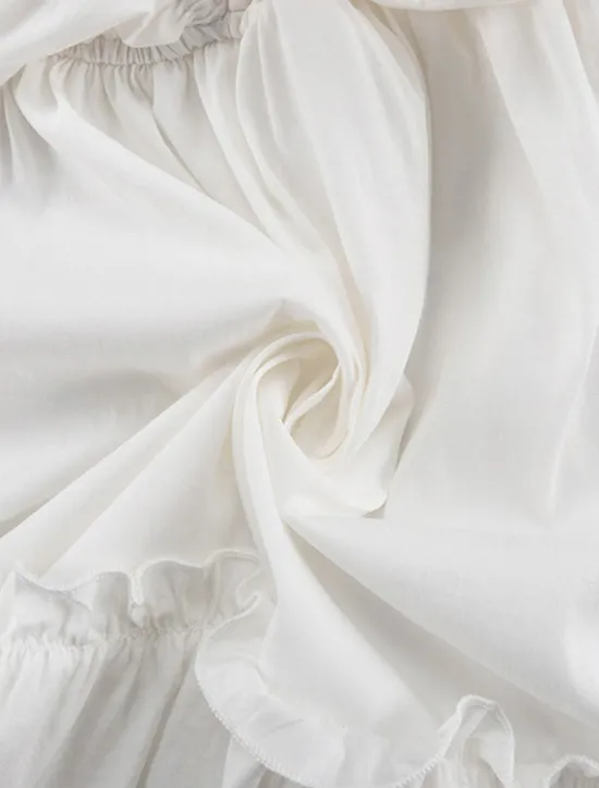 New Women's Dress Mini Dress Ruffle Date Vacation Streetwear Casual V Neck Long Sleeve Color Women White Dresses