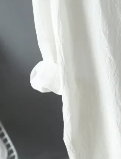 Hot Women's White Dress Shirt Dress Cotton Linen Dress Midi Dress Office Vacation Linen Basic Casual Shirt Collar Button Long Sleeve Summer Spring Loose Fit Plain Women Dresses|White Dresses