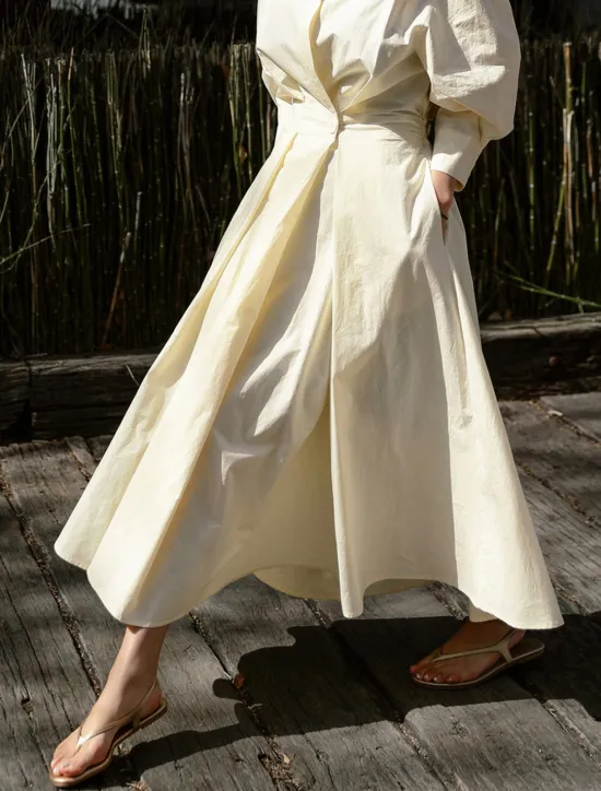 Women's White Dress Shirt Dress Cotton Linen Dress Maxi long Dress Date Vacation Polyester Basic Shirt Collar Button Pocket Long Sleeve Summer Spring Regular Fit Plain Women White Dresses