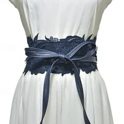 New Women's Wide Belt Corset Belt PU Leather Buckle Free Geometric Formal Party Wedding White Black Pink Red Women Belt