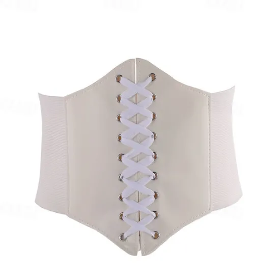 Women's Wide Belt Corset Belt PU Leather Buckle Free Geometric Formal Party Daily White Black Red Coffee Women Belt