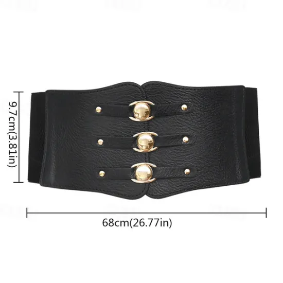 Online Women's Wide Belt Corset Belt Nylon Steel Buckle Geometric Formal Vintage Retro Party Daily White Black Red Brown Women Belt