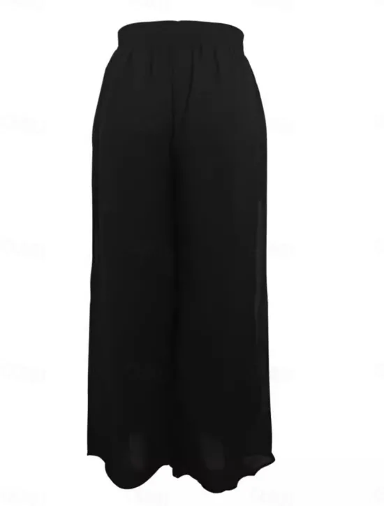 Discount Women's Wide Leg Chinos Fashion Streetwear Full Length High Waist Plain Elastic Waistband Comfy Soft Comfortable Micro-elastic Outdoor Street Summer Regular Fit Women Pants