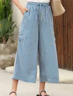 Best Women's Wide Leg Chinos Vacation Fashion Streetwear Full Length High Waist Plain Elastic Waistband Printing Comfy Soft Comfortable Micro-elastic Outdoor Vacation Street Orange red Blue Orange Green Women Pants