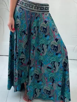 Outlet Women's Wide Leg Chinos Vacation Hawaiian Full Length High Waist Paisley Elastic Waistband Printing Comfy Soft Comfortable Micro-elastic Outdoor Street Red Green Summer Spring Regular Fit Women Spring Pants