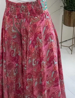Outlet Women's Wide Leg Chinos Vacation Hawaiian Full Length High Waist Paisley Elastic Waistband Printing Comfy Soft Comfortable Micro-elastic Outdoor Street Red Green Summer Spring Regular Fit Women Spring Pants
