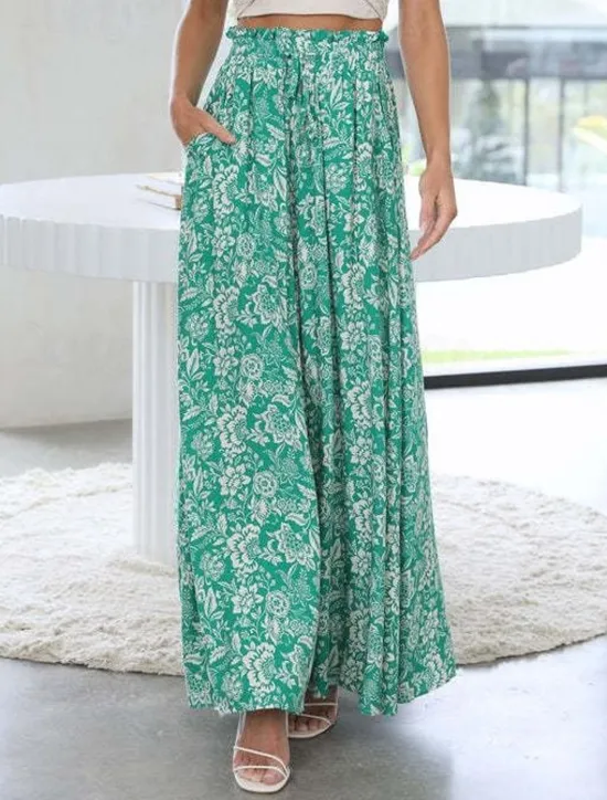 Best Women's Wide Leg Cotton Linen Pants Pants Trousers Fashion Full Length Shamrock Drawstring Side Pockets Wide Leg Breathability Comfortable Inelastic Casual Daily Light Yellow Orange red Forest Green Women Pants|Pants